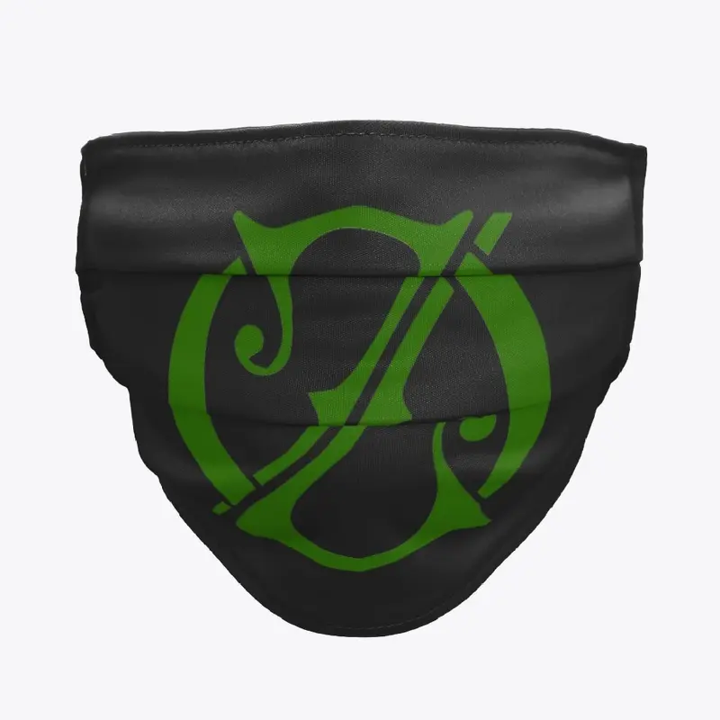 Oz Emblem Face Mask (Green on Black)